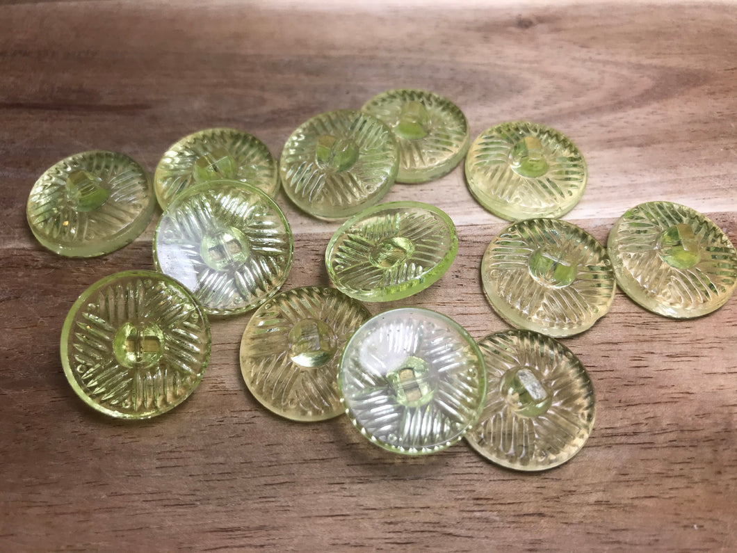 Yellow Pinwheel Glass Button