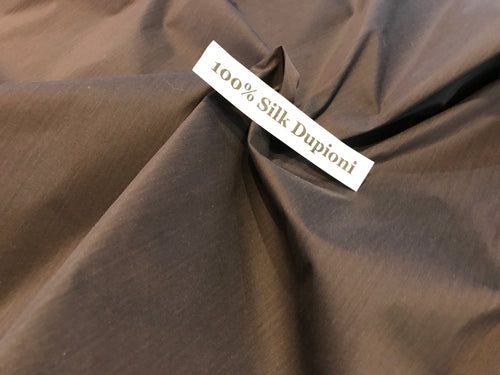 Espresso Dupioni 100% Silk    1/4 meter price