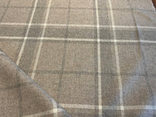 Load image into Gallery viewer, Stone Large Check 100% Wool Flannel.   1/4 Metre Price