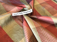 Load image into Gallery viewer, #848 Light Coral Plaid 100% Silk Dupioni Remnant. 2x available