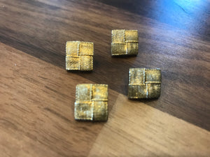 Plastic Gold Square Button.   Price per Button
