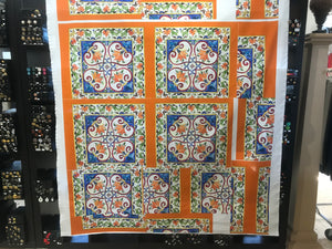 Majolica Designer Tiles 100% Cotton.   Price per Panel