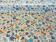 Load image into Gallery viewer, Aqua &amp; Mustard 100% Cotton Voile.   1/4  Metre Price