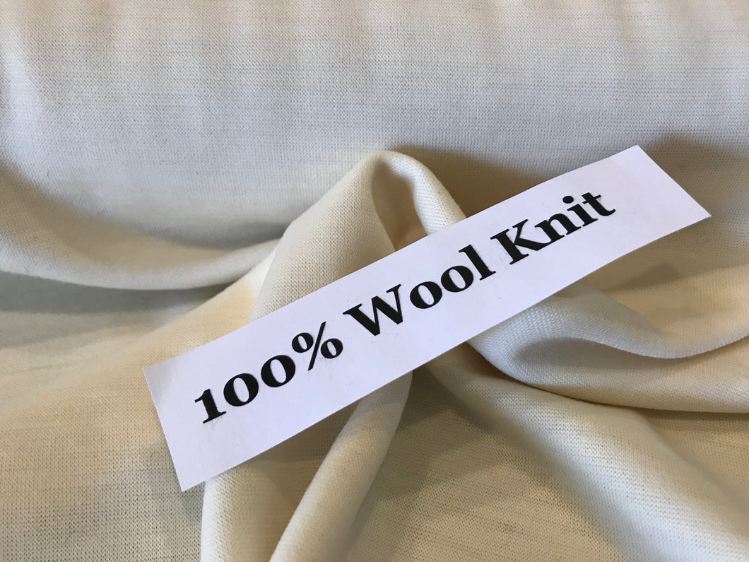 Ivory Lightweight 100% Wool Knit     1/4 Metre Price