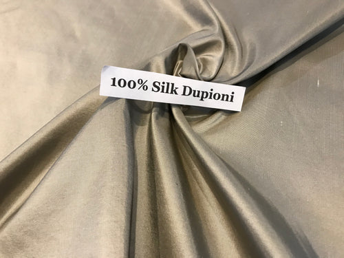 Taupe 100% Silk Shantung.      1/4 Meter Price
