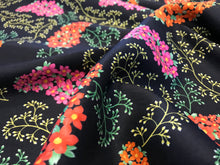 Load image into Gallery viewer, Liberty Black Floral 100% Silk Twill       1/4 Metre Price