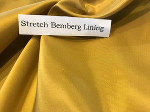 Goldenrod Stretch Bemberg Lining.     1/4 Meter Price