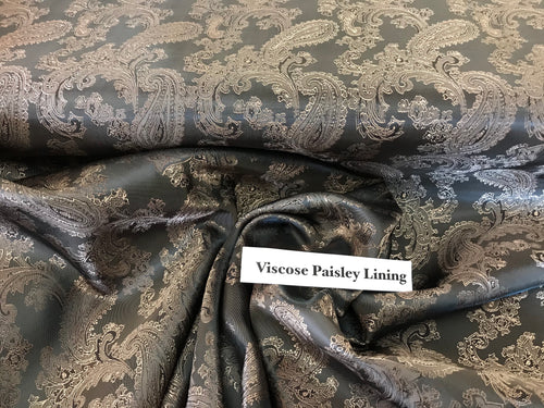 Mocha / Shot Brown Viscose Paisley Lining