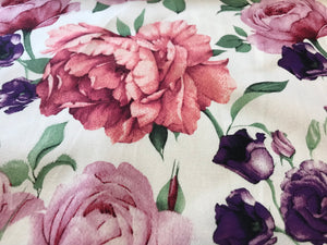 Rose Garden 97% Cotton 3% Spandex Sateen.    1/4 Metre Price