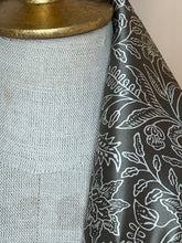 Load image into Gallery viewer, Taupe &amp; White Floral 100% Silk Charmeuse Scarf