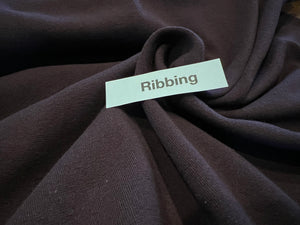 Raisin 48% Polyester 48% Cotton 4% Spandex ribbing knit.  1/4 Metre Price