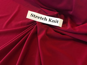 Red 92% Polyester 8% Spandex Knit    1/4 Metre Price