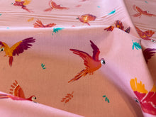 Load image into Gallery viewer, Playful Parrots 100% Cotton Poplin.   1/4 Metre Price