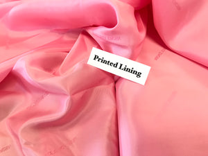 Pink Italian Designer 100% Viscose Lining.    1/4 Meter Price