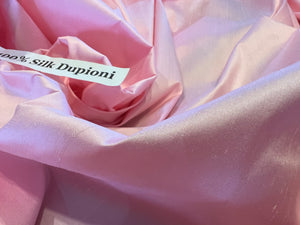 Cotton Candy Pink 100% Silk Dupioni.      1/4 Meter Price