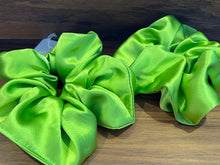 Load image into Gallery viewer, Designer Chartreuse 100% Silk  Scrunchie