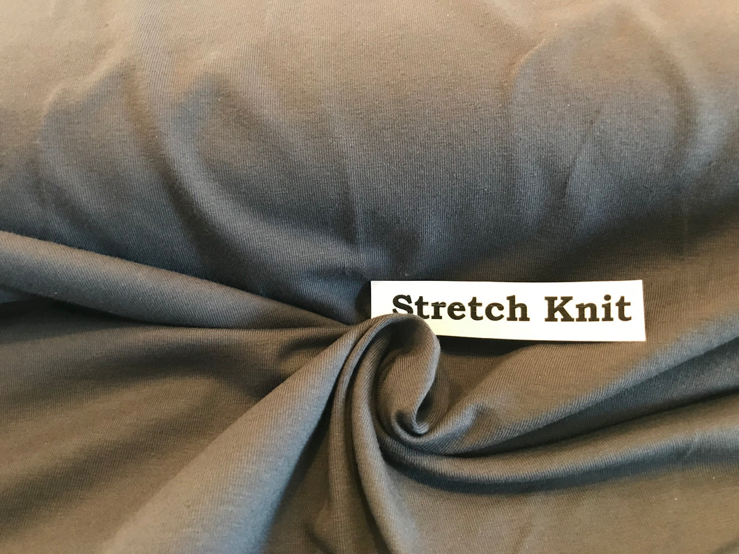 Art Deco Grey knit 2 way stretch. 95% Cotton 5% Elastane      1/4 Metre Price