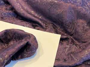 Royal Purple Shot Matelasse 70% Wool 25% Silk 5% Lurex.   1/4 Metre Price