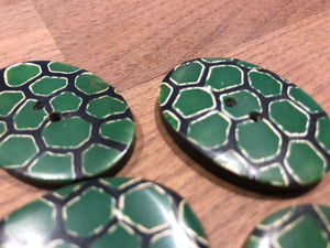 Turtle Patterned Horn Button.   Price per button