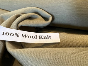 Designer Sage Green 100% Wool Double  Knit 60% off!!  1/4 Metre Price