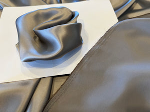 Silver Grey 100% Silk Charmeuse.  1/4 Metre Price