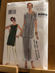 Vintage Vogue #7447 Koko Beall Size 12-14-16