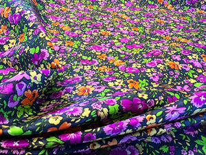 Designer Floral 100% Silk Taffeta.  1/4 Metre Price