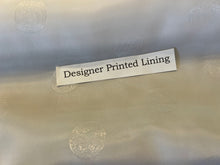 Load image into Gallery viewer, White Designer Medusa 100% Viscose Lining.   1/4 Metre Price