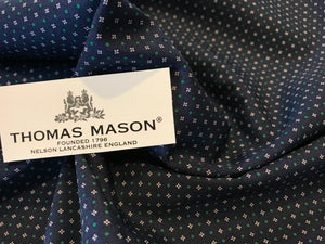 Blue with Red Dots Thomas Mason 100% Cotton Shirting  1/4 Meter Price