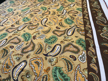 Load image into Gallery viewer, Caramel Paisley Parade Border Print 100% Silk Crepe de chine Jacquard 1/4 Metre Price