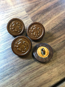 Lion Shank Leather Button.    Price per Button