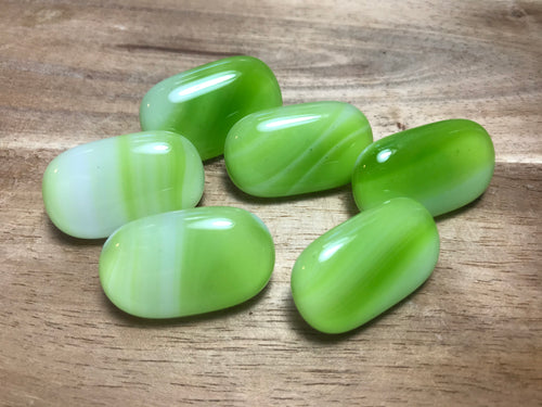 Chartreuse Oval Glass Button