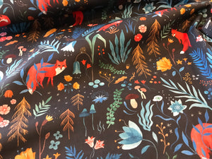 Red Fox in the Forest 100% Cotton Poplin.    1/4 Metre Price