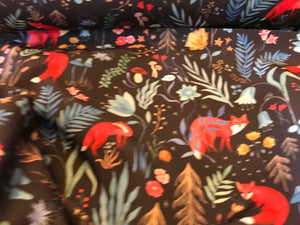 Red Fox in the Forest Soft Shell 94% Polyester 6% Elastane   1/4 Metre Price