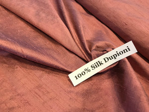 Dusty Rose Shot Dupioni 100% Silk       1/4 Meter Price